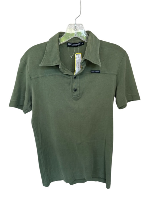 Dolce & Gabbana AS IS Size 48 Olive Green Cotton Solid Men's Polo Olive Green / 48