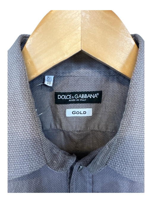 Dolce & Gabbana Size 15.5 Gray Cotton Button Down Men's Shirt 15.5