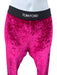 Tom Ford Size M/S Pink & Black Viscose Blend Velour Logo Band Legging Pant Set Pink & Black / M/S