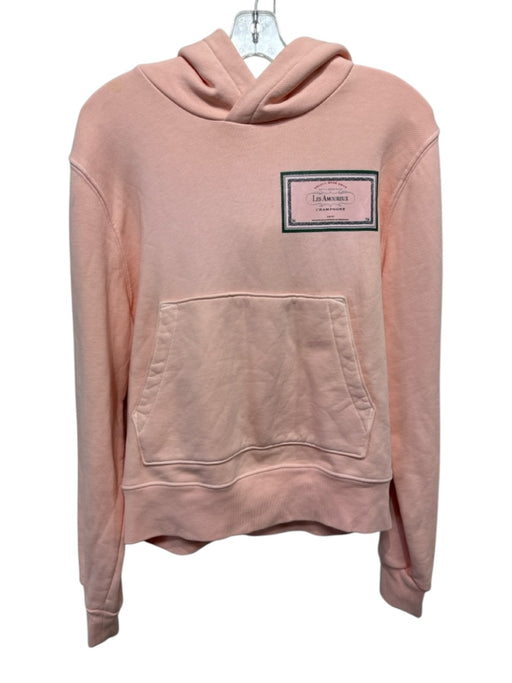 Amiri Size XS Light Pink Cotton Kangaroo Pocket Hood Graphic Print Sweatshirt Light Pink / XS