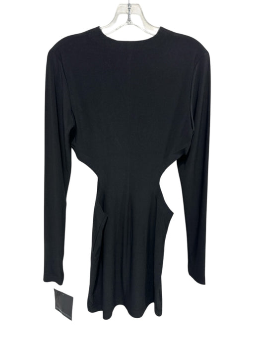 Norma Kamali Size M/38 Black Polyester Cut Out Long Sleeve Dress Black / M/38