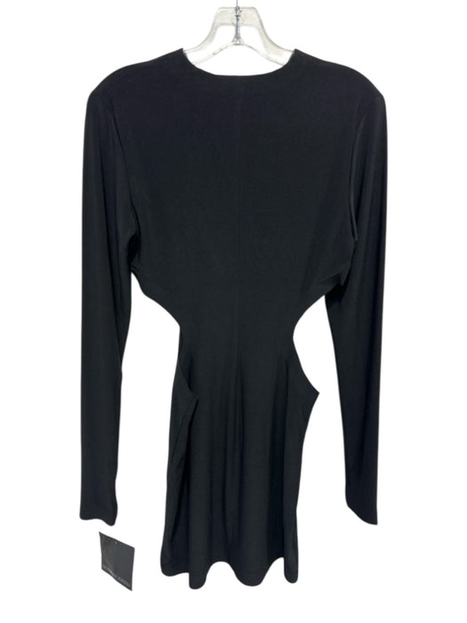 Norma Kamali Size M/38 Black Polyester Cut Out Long Sleeve Dress Black / M/38