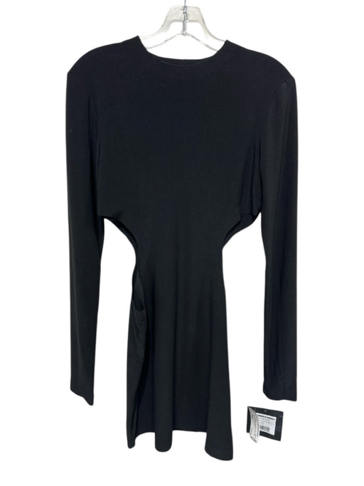 Norma Kamali Size M/38 Black Polyester Cut Out Long Sleeve Dress Black / M/38