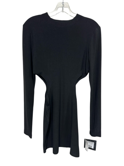 Norma Kamali Size M/38 Black Polyester Cut Out Long Sleeve Dress Black / M/38