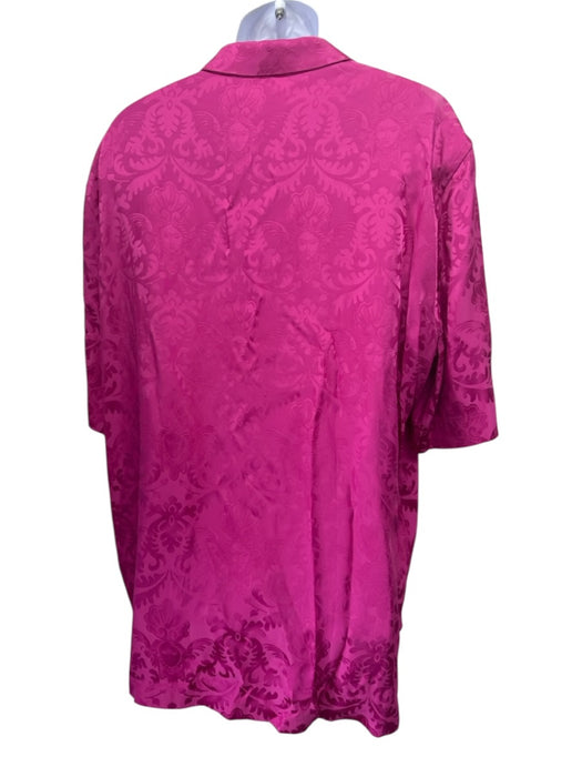 Versace NWT Size 43 Pink Silk Floral Button up Men's Short Sleeve Pink / 43