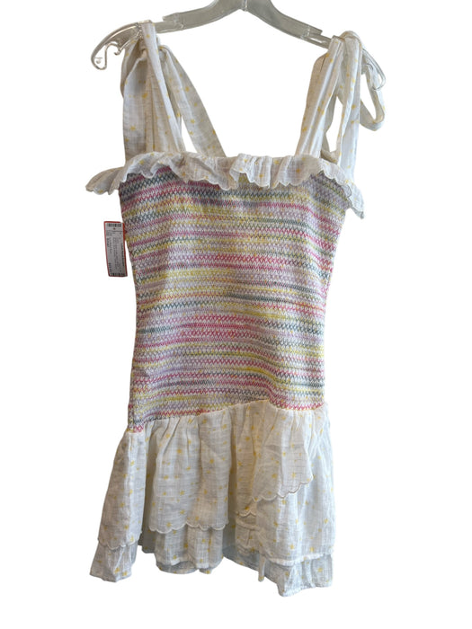 Love Shack Fancy Size Small White & Multi Cotton Blend Stretch Bodice Dress White & Multi / Small