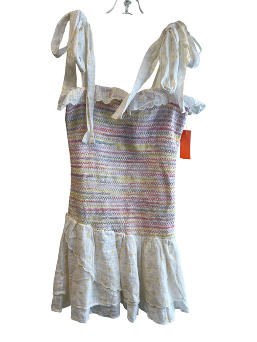 Love Shack Fancy Size Small White & Multi Cotton Blend Stretch Bodice Dress White & Multi / Small