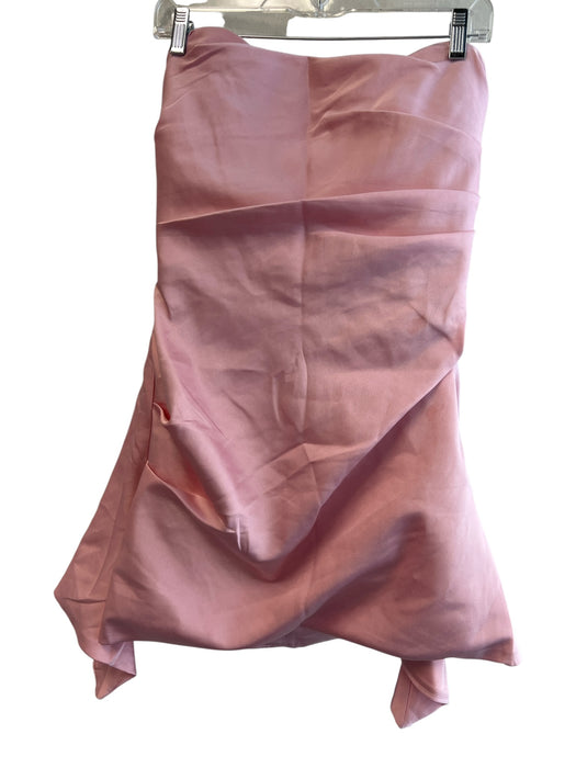 House of CB Size Medium Pink Polyester Back Zip Strapless Above knee Dress Pink / Medium