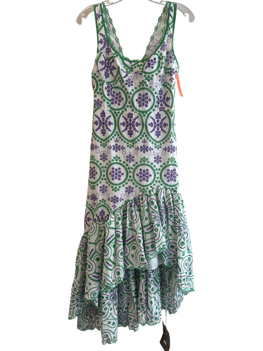 Roem Size Medium White, Purple & Green No Fabric Tag Sleeveless Side Zip Dress White, Purple & Green / Medium
