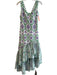 Roem Size Medium White, Purple & Green No Fabric Tag Sleeveless Side Zip Dress White, Purple & Green / Medium