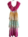 Love Shack Fancy Size 4 Pink, Gold & Multi Viscose Side Zip Off Shoulder Dress Pink, Gold & Multi / 4