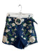 Farm Rio Size 25 Navy & Multi Cotton High Rise Belted Floral Print Shorts Navy & Multi / 25