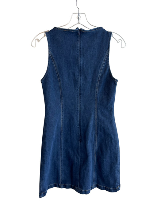Needii Size S Medium Wash Cotton Blend Denim Scoop Neck Sleeveless Dress Medium Wash / S