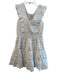 BTB Size M White 100% Cotton Pleated Bodice Tiered Ruffle Mini Dress White / M