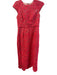 Shoshanna Size 4 Red Polyester Guipere Lace Overlay Cap Sleeve Lined Midi Dress Red / 4