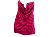 Ramy Brook Size 8 Pink Polyester Hidden Side Zipper Pleated Strapless Mini Dress Pink / 8