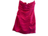 Ramy Brook Size 8 Pink Polyester Hidden Side Zipper Pleated Strapless Mini Dress Pink / 8