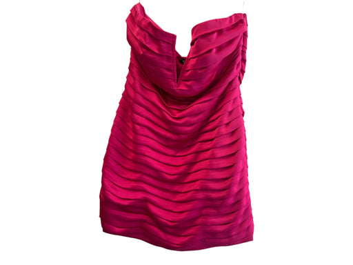 Ramy Brook Size 8 Pink Polyester Hidden Side Zipper Pleated Strapless Mini Dress Pink / 8