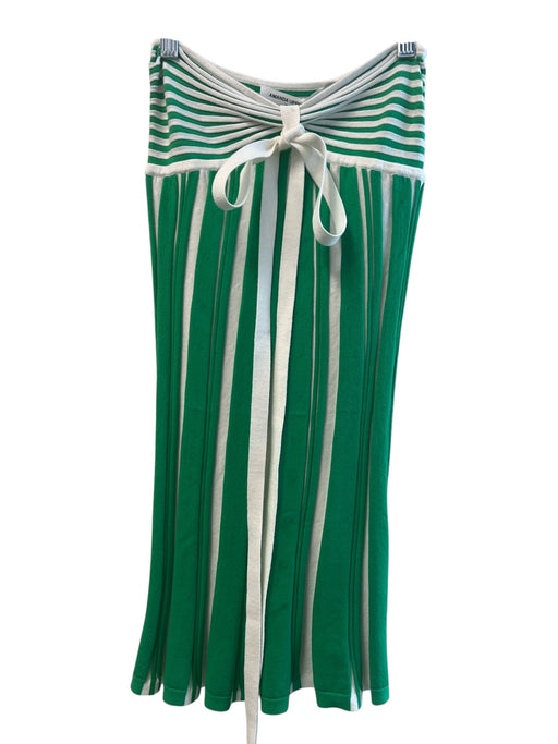 Amanda Uprichard Size XS Green Viscose & Polyester Empire Waist Striped Dress Green / XS