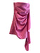 Misha Size M Pink Polyester & Elastane Draped Ruffle Accent Side Zip Dress Pink / M