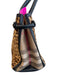 Burberry Black Brown Leather & Calf Fur Top Handle Leopard Print 3 Pocket Bag Black Brown / M