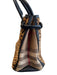 Burberry Black Brown Leather & Calf Fur Top Handle Leopard Print 3 Pocket Bag Black Brown / M