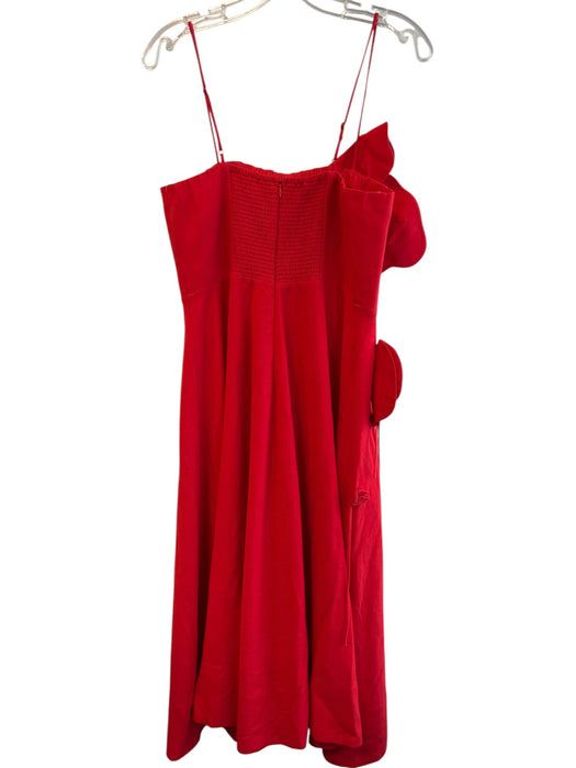 Farm Size Medium Red Cotton Blend Adjustable Spaghetti Straps Applique Dress Red / Medium
