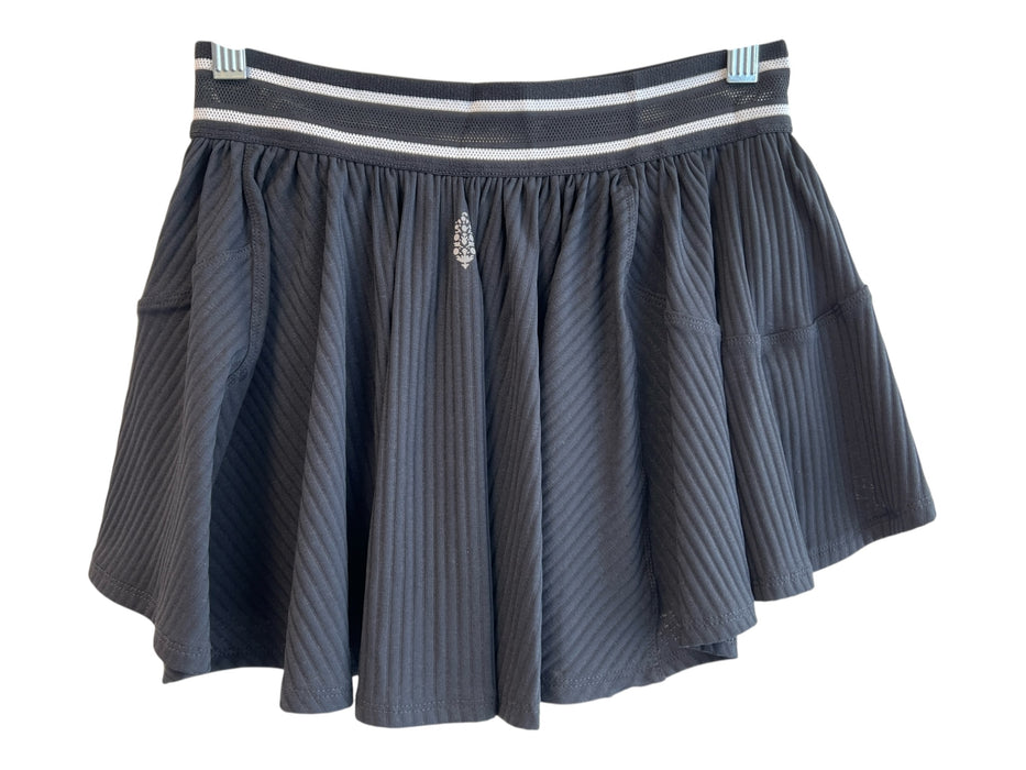 FP Movement Size Small Black & White Polyester Ribbed Built in Shorts Skort Black & White / Small