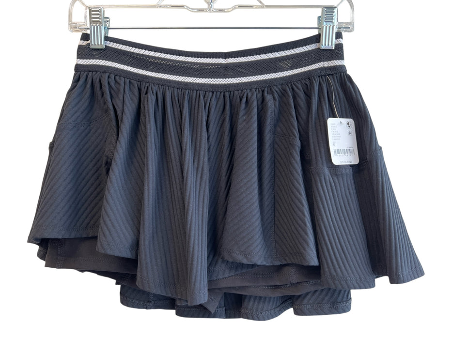 FP Movement Size Small Black & White Polyester Ribbed Built in Shorts Skort Black & White / Small