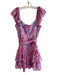 Amanda Uprichard Size M Blue, purple & peach Polyester Back Zip Floral Dress Blue, purple & peach / M