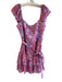 Amanda Uprichard Size M Blue, purple & peach Polyester Back Zip Floral Dress Blue, purple & peach / M