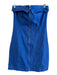 Lelis Size Small Blue Cotton Front Zip Strapless Seam Detail Above Knee Dress Blue / Small