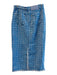 Staud Size 4 Blue Polyester 5 Pocket Pencil Front Zip Textured Skirt Blue / 4