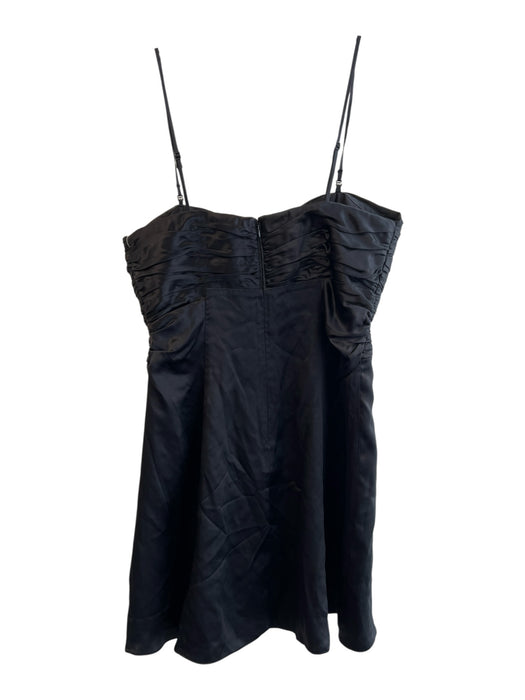 Cinq a Sept Size 8 Black Nylon Blend Adjustable Spaghetti Straps Back Zip Dress Black / 8