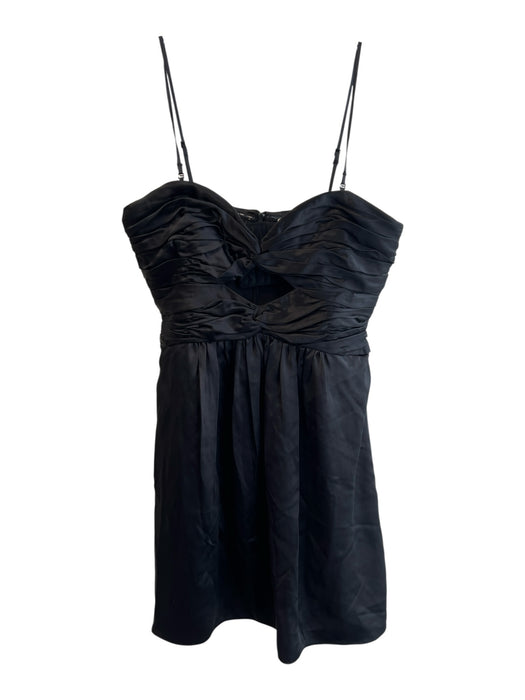 Cinq a Sept Size 8 Black Nylon Blend Adjustable Spaghetti Straps Back Zip Dress Black / 8