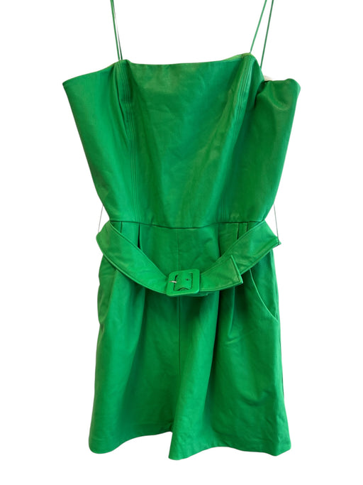 Amanda Uprichard Size Small Apple Green Viscose Strapless Belt Romper Apple Green / Small