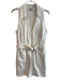Mumu Size Medium White Cotton goldtone hardware Front Zip Belt V Neck Dress White / Medium