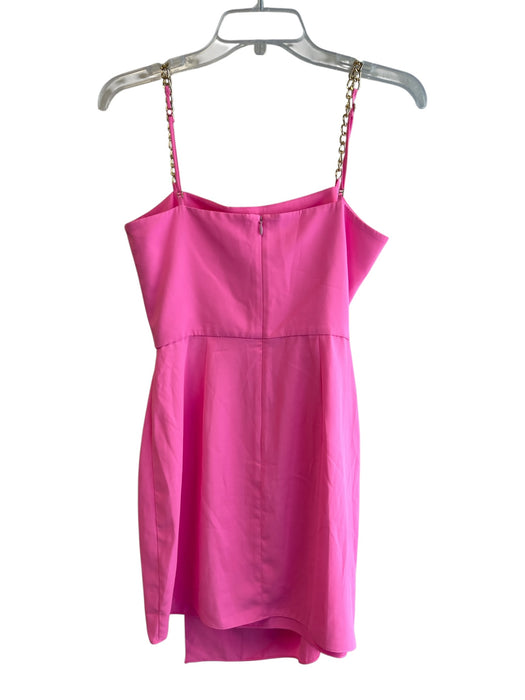 Amanda Uprichard Size Small Bubblegum Pink Polyester Gold Chain Detail Dress Bubblegum Pink / Small