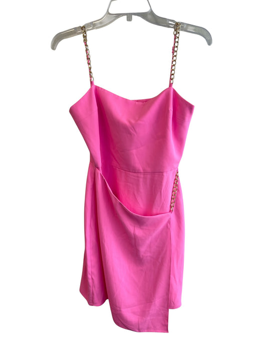 Amanda Uprichard Size Small Bubblegum Pink Polyester Gold Chain Detail Dress Bubblegum Pink / Small