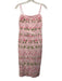 Fanm Mon Size Small Pink & Green Cotton Spaghetti Strap Floral Embroidery Dress Pink & Green / Small