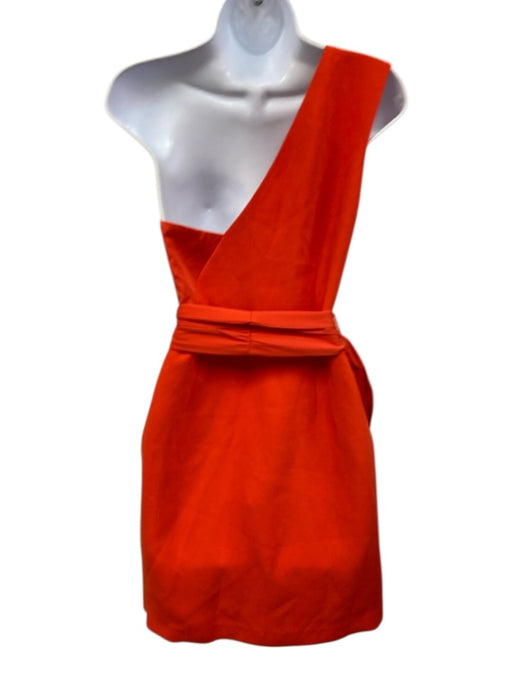 NBD Size Medium Orange Polyester One Shoulder Satin Mini Dress Orange / Medium