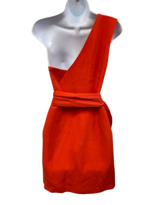 NBD Size Medium Orange Polyester One Shoulder Satin Mini Dress Orange / Medium