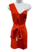 NBD Size Medium Orange Polyester One Shoulder Satin Mini Dress Orange / Medium