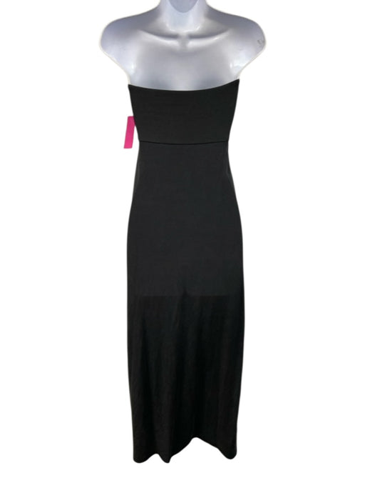 L Space Size Small Charcoal Gray Strapless Cut Out Ruched Tulip Hem Dress Charcoal Gray / Small