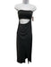 L Space Size Small Charcoal Gray Strapless Cut Out Ruched Tulip Hem Dress Charcoal Gray / Small
