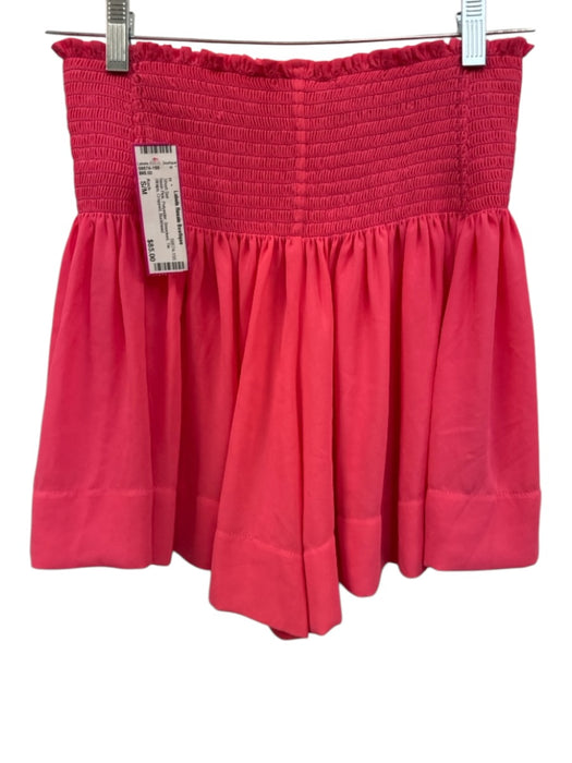 Koch Size S/M Neon Pink Polyester Smocked Tie Straps Cropped Short Set Neon Pink / S/M