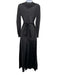 Diane Von Furstenberg Size 4 Black Silk Long Sleeve Texture Wrap Maxi Dress Black / 4