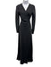 Diane Von Furstenberg Size 4 Black Silk Long Sleeve Texture Wrap Maxi Dress Black / 4