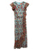 ML Monique Lhuillier Size 6 Light blue, pink, orange Polyester Full Length Gown Light blue, pink, orange / 6