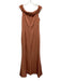 Kay Unger Size 6 Peach Orange Polyester Sleeveless V Neck Leg Slit Gown Peach Orange / 6